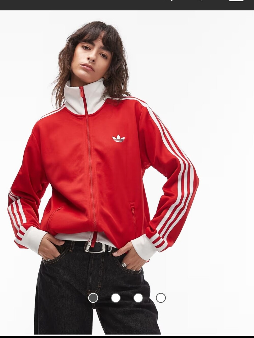 adidas Red and White Lightweight Track Jacket